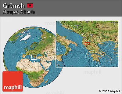 Satellite Location Map of Grëmsh