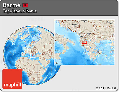 Shaded Relief Location Map of Barmë