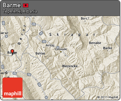 Shaded Relief Map of Barmë