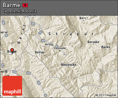 Shaded Relief Map of Barmë