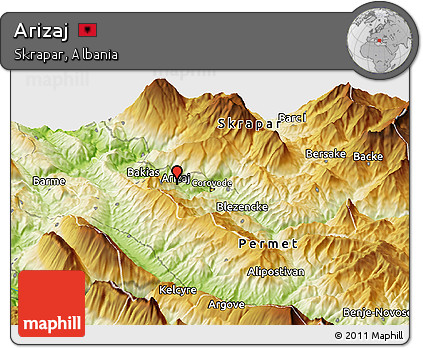 Physical Panoramic Map of Arizaj