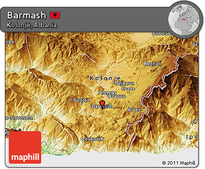 Physical Panoramic Map of Barmash