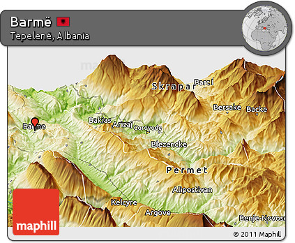 Physical Panoramic Map of Barmë