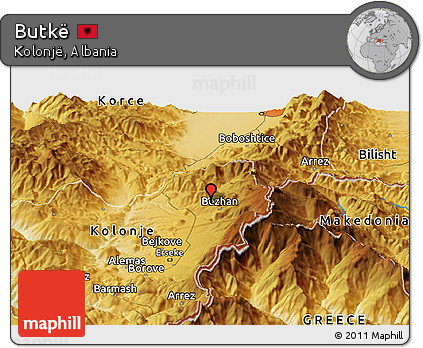 Physical Panoramic Map of Butkë
