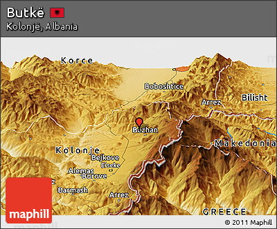 Physical Panoramic Map of Butkë