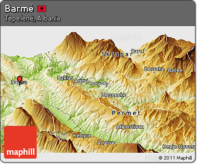 Physical Panoramic Map of Barmë