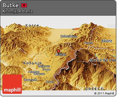Physical Panoramic Map of Butkë