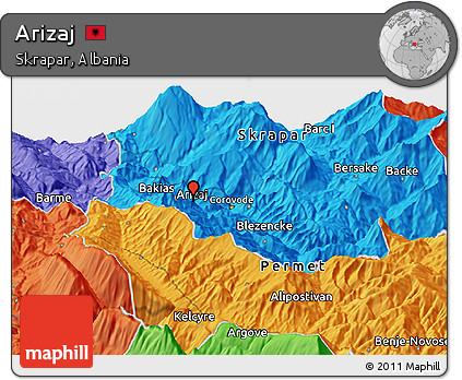 Political Panoramic Map of Arizaj
