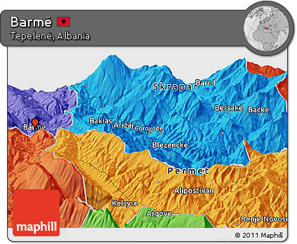 Political Panoramic Map of Barmë