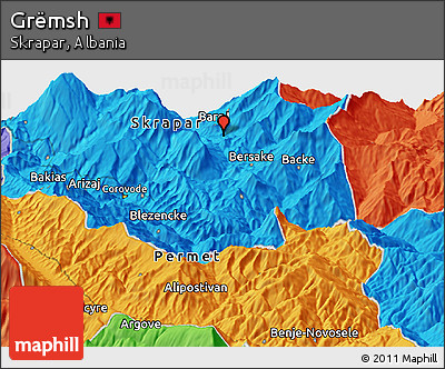 Political Panoramic Map of Grëmsh