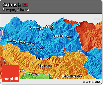 Political Panoramic Map of Grëmsh