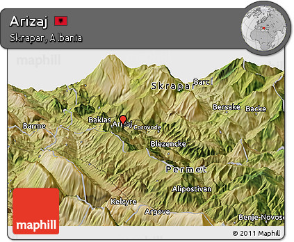 Satellite Panoramic Map of Arizaj