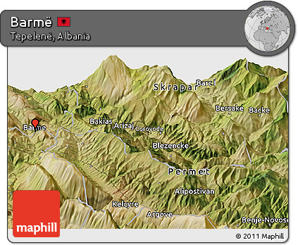 Satellite Panoramic Map of Barmë