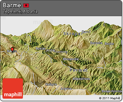 Satellite Panoramic Map of Barmë
