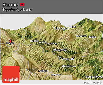 Satellite Panoramic Map of Barmë