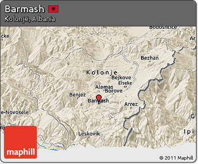 Shaded Relief Panoramic Map of Barmash