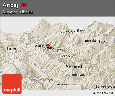 Shaded Relief Panoramic Map of Arizaj