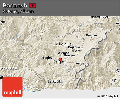 Shaded Relief Panoramic Map of Barmash