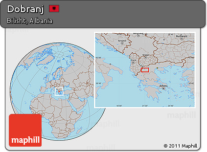 Gray Location Map of Dobranj