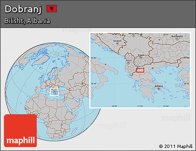 Gray Location Map of Dobranj