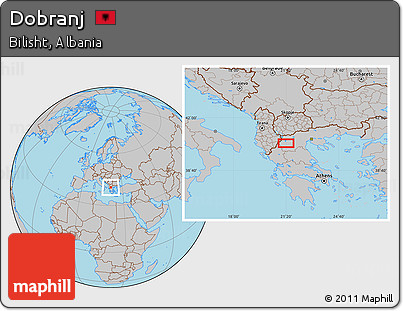 Gray Location Map of Dobranj