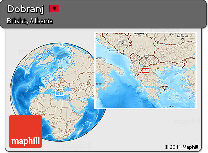 Shaded Relief Location Map of Dobranj