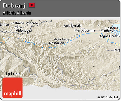 Shaded Relief Panoramic Map of Dobranj