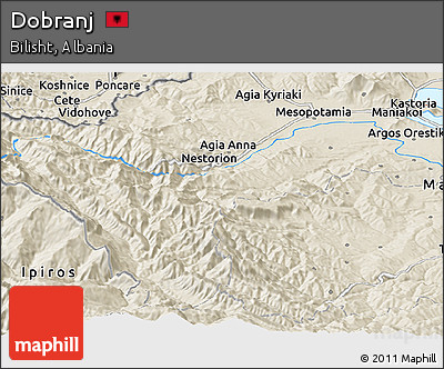 Shaded Relief Panoramic Map of Dobranj