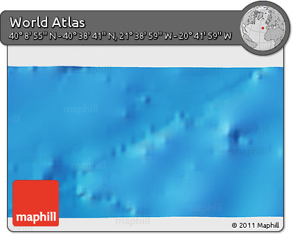 Physical 3D Map of the Area around 40° 23' 48" N, 21° 10' 29" W
