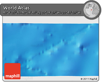 Shaded Relief 3D Map of the Area around 40° 23' 48" N, 21° 10' 29" W