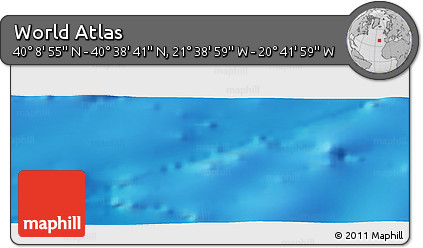 Shaded Relief Panoramic Map of the Area around 40° 23' 48" N, 21° 10' 29" W