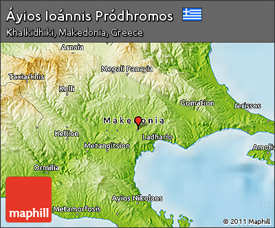 Physical 3D Map of Áyios Ioánnis Pródhromos