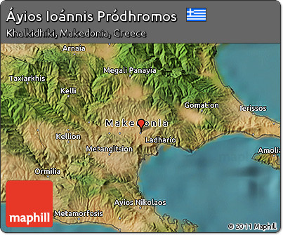 Satellite 3D Map of Áyios Ioánnis Pródhromos