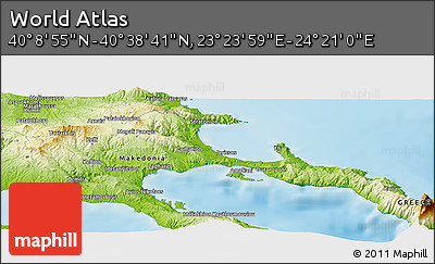 Physical Panoramic Map of the Area around 40° 23' 48" N, 23° 52' 30" E
