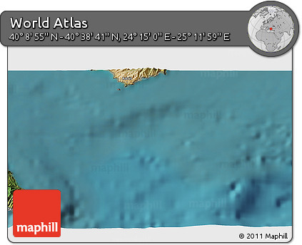 Satellite 3D Map of the Area around 40° 23' 48" N, 24° 43' 30" E