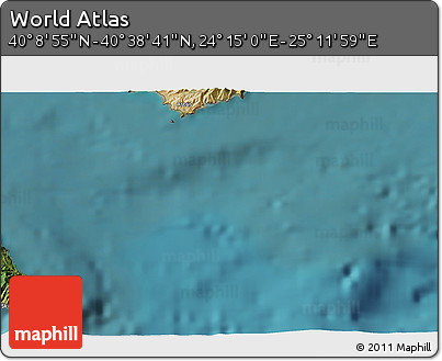 Satellite 3D Map of the Area around 40° 23' 48" N, 24° 43' 30" E
