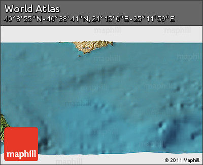 Satellite 3D Map of the Area around 40° 23' 48" N, 24° 43' 30" E