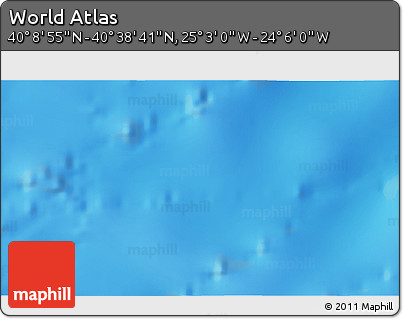 Physical 3D Map of the Area around 40° 23' 48" N, 24° 34' 30" W