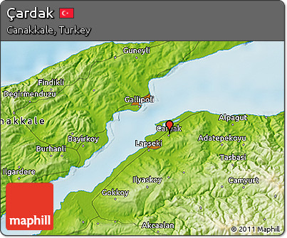 Physical 3D Map of Çardak