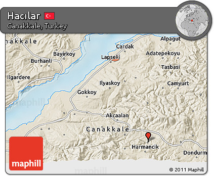 Shaded Relief 3D Map of Hacılar
