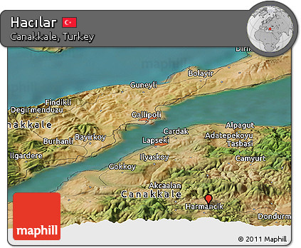 Satellite Panoramic Map of Hacılar