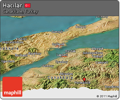 Satellite Panoramic Map of Hacılar