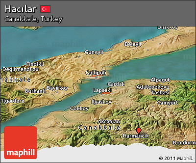 Satellite Panoramic Map of Hacılar