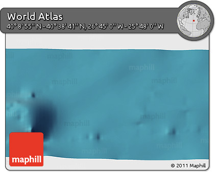 Satellite 3D Map of the Area around 40° 23' 48" N, 26° 16' 29" W