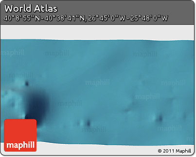 Satellite 3D Map of the Area around 40° 23' 48" N, 26° 16' 29" W