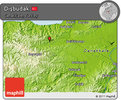 Physical 3D Map of Dişbudak