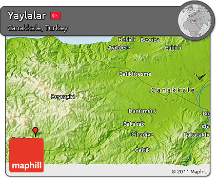 Physical 3D Map of Yaylalar