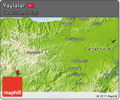 Physical 3D Map of Yaylalar