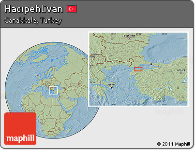 Savanna Style Location Map of Hacıpehlivan, hill shading