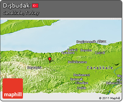 Physical Panoramic Map of Dişbudak